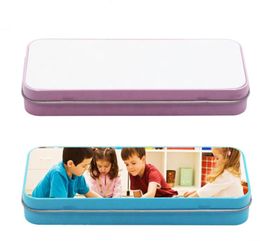 Sublimation Stationery Box Blank Blue And Pink Sublimation Pencil Case Storage Box Aluminium Sheet DIY 190x80x25mm Wholesale 0908