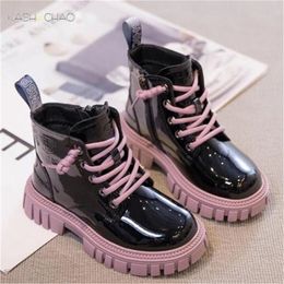 Fashion Children Martin Boots Patent Leather Kids Snow Boots Waterproof Girls Boys Ankle Boot Autumn Winter Toddler Baby Shoes