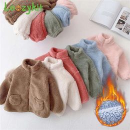 Clothing Sets Winter Velvet Kids Boys Girls Fashion Thicken Cute Casual Pyjamas Warm Home Solid Outfits 212 Years Old 230907