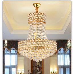 Luxury K9 Crystal Chandelier Lighting D50cm Chrome Living Room Light Fixtures avize Lustre 90-240V Chandelier Lamp324q