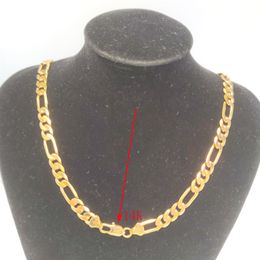 14k Italian Figaro Link Chain Necklace Stamp Solid Fine Gold GF 24 8mm264M