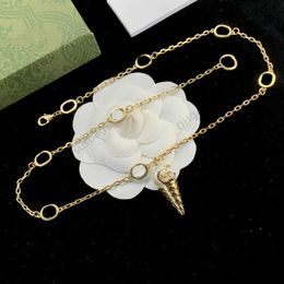 Designer Jewellery necklace Year New Small Fragrance Necklace Double Letter Collar Chain Pearl Water Diamond High Version Fashion