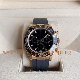 Mens Watch 40mm 18k Gold Case Chronograph Ref 116518 ETA 7750 Movement Automatic Mechanical Rubber Strap High-Quality Luminous Clo308p