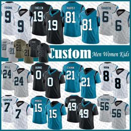 Wholesale 9 Bryce Young 8 Jaycee Horn Football Jersey Jeremy Chinn Adam Thielen Brian Burns Miles Sanders Hayden Hurst Vonn Bell Frankie Luvu Bradley Bozeman