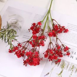 Decorative Flowers Exquisite Simulation Gypsophila Bouquet Living Room Dining Porch Decor Fake Flower Plastic Dried Holiday DIY