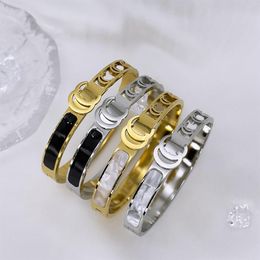 Designer Bracelet Bangle Charm bracelet Luxury Bracelets Women Letter Jewelry Plated Stainless steel 18K Gold Wristband Cuff Fashi277P