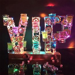 Rechargeable LED VIP Shot Glass Tray Cocktail Stand Wine Glass Cup Holder for bar Disco Party Decorations Glasses Stand VIP Service Party Decor
