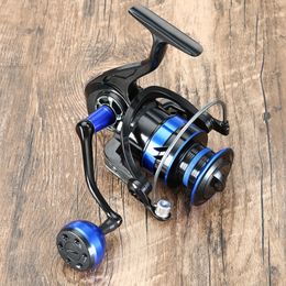 Fly Fishing Reels2 Sell 20007000 Series Metal Reel Ultralight Blue Spinning Saltwater Fresh Water for Pike Bass Carp 230907