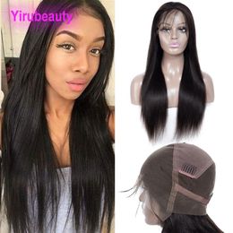 Brazilian Unprocessed Human Hair 9A Full Lace Wigs 150% Straight Virgin Hair Lace Wig With Baby Hairs Pre Plucked Natural Color224E