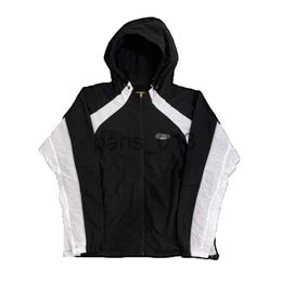 Men's Hoodies Sweatshirts Mens Jackets print crz zipper hoodie Windproof sports suit trend Contrast Panel Hoodie Coat x0908