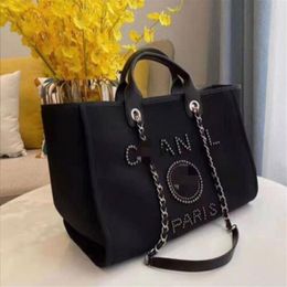 bHigh-end New Canvas Large Capacity Tote Women Shoulder Bag Cloth Shopper Bags Literary Fan Letter Pearl Big Shopping Bags2594