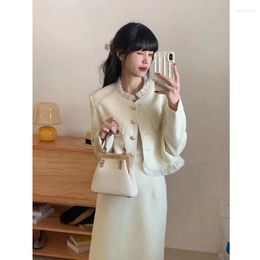 Two Piece Dress UNXX Korean Drama Floral Set Career Stylish 2023 Autumn Neutral Mature Ins Style Women Office Fashion Suit