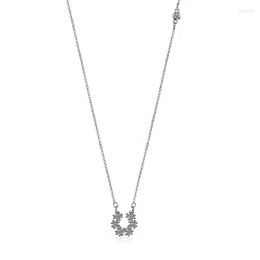 Pendant Necklaces Sweet Tiny Zirconia Flower Female Silver Color Clavicle Fashion Wedding Jewelry Gifts For Women Girl