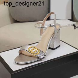 New 23ss Classic High heeled sandals party fashion brand leather women Dance shoe designer sexy heels Suede Lady Metal Belt buckle Woman Large High heeled