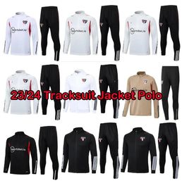 23 24 Sao Paulo tracksuit jacket polo soccer jerseys DANI ALVES Adult Kits Uniforms Luciano Igor Gomes Pablo camisa de foot full zipper football suit Survetement