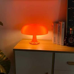 Orange dänische Pilz-Tischdekorationsleuchte für Schlafzimmer, Inneneinrichtung, Schreibtisch, Nachttischlampen, Dekoration, Beleuchtung 1008273n