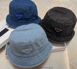 2022 New Cowboy Bucket Hat Sun Cap for Women Designer Ladies Metal Cow Denim Fisherman Hats Caps Dropship