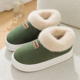 Boots Furry Women Ankle Winter NonSlip Thicken Plush SlipOn Soft Sole Warm Cotton Shoes for Couples Platform Snow Boot 230907