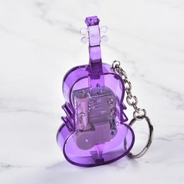 Keychains Creative Music Keychain Megaphone Box Mini Colour Mechanical Metal Clockwork With Screws