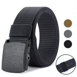 Men Ourdoor Nylon Army Tactical Camping Belt 110 120cm Military Waist Canvas Belts Security Cheque Waist Straps Black Grey Khaki