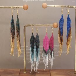 Dangle Earrings YASTYT 2023 Fashion Women Fringe Bead Earring Jewellery Long Beaded Colourful Beads Hand Woven Tassel Girl Gifts