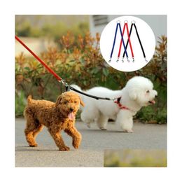 Dog Collars Leashes Durable Double Walking Couple Puppy 2 Way Collar Leash Pet Traction Lead Rope Belt For Accessories Drop Delivery H Dhihl