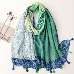 Scarves Fashion Aztec Floral Thin Tassel Viscose Shawl Scarf Lady Print Soft Pashmina Stole Wrap Snood Bufandas Muslim Hijab Sjaal 230908