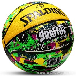 Balls Original Basketball No.7 rubber graffiti outdoor flower ball Cool street blue 84 373y 230907