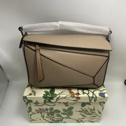 Designer Bag loewew bag Puzzle Leather Handbag Luxury Woman Bags Totes Crossbody Geometry Square Contrast Colour Patchwork 438