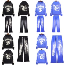 Mens Trailtsuits Cehennem Yıldızı Hoodie Tasarımcı Pantolon Cehennem Yıldızı Spor Giyim Tasarımcı Erkekler ve Kadınlar İçin Yeni Sonbahar ve Kış Hoodie High Street Casual Moda