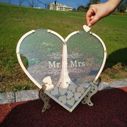 Other Event Party Supplies Hearts Unique Wedding Mr Mrs Guest Book Decoration Memory Guest Book Drop Box Signature Acrylic Guest Book Alternative 230907