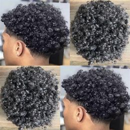 15mm Afro Curl Mono Lace Toupee Mens Wig 10A Brazilian Virgin Human Hairpieces for Men Fast Express Delivery312V