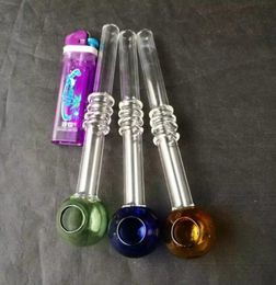 Color three rounds of tobacco glass bongs accessories , Glass Smoking Pipes colorful mini multi-colors Hand Pipes Best Spoon glass Pipes