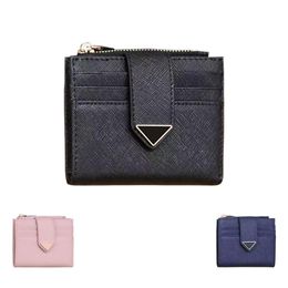 Designer with box Vintage wallets cards holder Triangle Saffiano 9 card slots Womens mens luxury cardholder keychain smooth Leathe228H