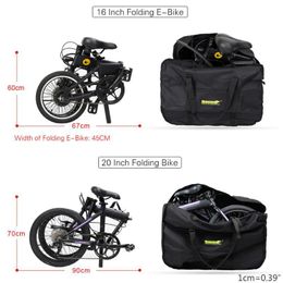 Panniers Bags Rhinowalk 16" 20" Folding Bike Carry Bag Portable Bicycle Cycling Transport Case Travel Bycicle Accessori 230907