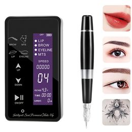 Tattoo Guns Kits Professional Permanent Makeup Machine PMU Pen Digital Kit Microblading For Eyebrow Lips Eyeliner Cartridge Needle 230907