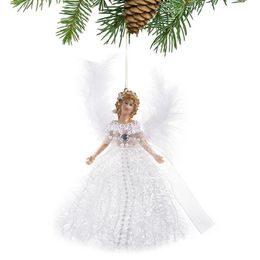 Christmas Decorations Angel Pendant Hanging Angels Tree Ornaments Topper With Wings Handmade Holiday 230907