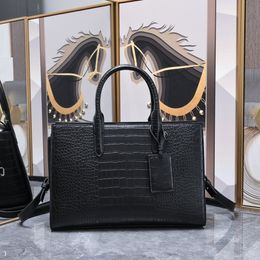2024 Luxury Design Women's Crocodile flat print Tote bag Calfskin large size 36*24*16cm