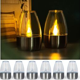 Candles Solar Candle Lights LED Tea Light Outdoor Waterproof Garden Lawn Dinner Night for Christmas Halloween Valentines Day 230907