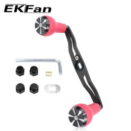 Fly Fishing Reels2 Ekfan Series 130MM Carbon Fibre Handle With TPE Material Knob Suitble For SHI DAI Bait casting Reel Tackle Accessory 230907