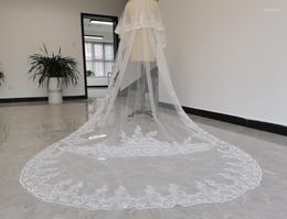 Bridal Veils Luxury Cathedral Wedding Veil White/Ivory Lace Sequin Two Tier Accessories