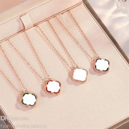 Fashion Designer Jewellery men pendants Necklace Four Leaf Clover Rose Gold Silver Gift Link Chain Love Heart Pendant Necklaces for 2379