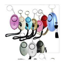 Keychains Lanyards Fashion Aessories 2021 130Db Sound Loud Egg Keychain Shape Self Defense Personal Alarm Girl Women Security Protect Dhori