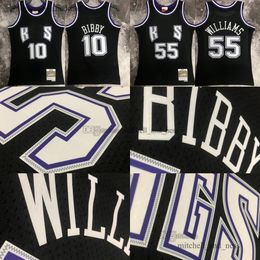 Mitchell and Ness 2001-02 Basketball 10 Mike Bibby Jersey Retro Black Jason 55 Williams Jerseys Man Classic Breathable Sports