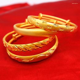 Bangle Adjustable Sand Face Vietnam Gold Bracelet Women's Brass Plated Dragon And Phoenix Gipsophila Imitation