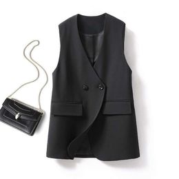 Spring And Autumn Collar Suit Vest Womens Tops Korean Loose V Jacket Women