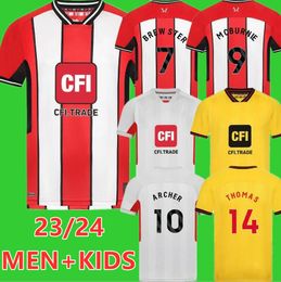 23 24 Promotion Soccer Jerseys Kids Kit Player Version UniTEdS Home Away 2023 2024 Football Shirt ShEffIElD BREWSTER BERGE McBURNIE SHARP AHMEDHODZIC NDIAYE 9895