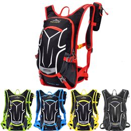 Panniers Bags 18L Bike Cycling Outdoor Sport Knapsack Running Hiking Climbing Backpack Hydration Water Bag Rucksack Bladder Pack Rain Cover 230907