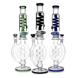 Hookahs Freezable Coil Glycerin Water Pipe Bongs Tall Bong Dab Rig Oil Rigs Bubbler 18 inches factory wholesale faster shipping