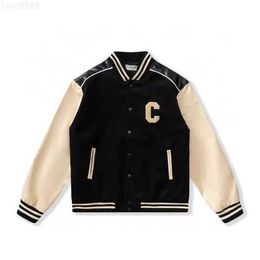 2023 Mens Designer Jacket Men Coats Flight Jacke Baseball Uniform Letter c Embroidery Pu Leather Comfortable Pearl Clasp Fashion Men's Outerwearb3df